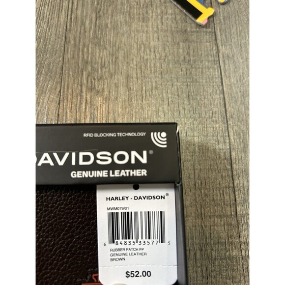 Men's Harley Davidson Black Genuine Leather Wallet Brand New In Gift Box Biker - Picture 2 of 6